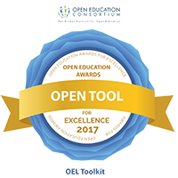 The OEL Toolkit won the Open Tool category of the OEC Open Education Awards for Excellence 2017